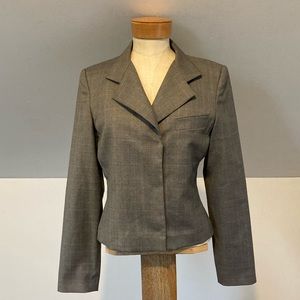 Narciso Rodriguez Cropped Wool Suit Jacket in Grey